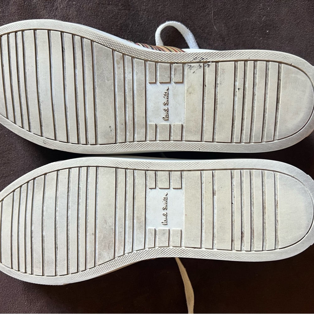 Paul Smith London White Sneakers with Striped Accents